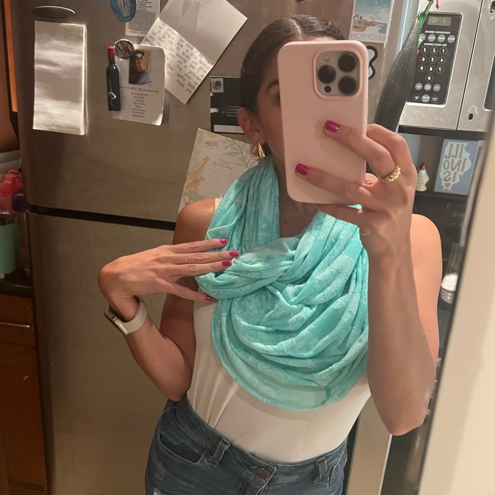 Mint green infinity scarf